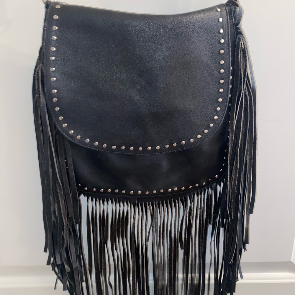Leather studded purse